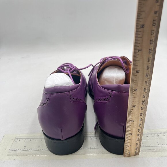 FSJ Purple Men\'s Stylish Closed Cap Toe Low Heel Derby Oxfords Lace-Up Shoes